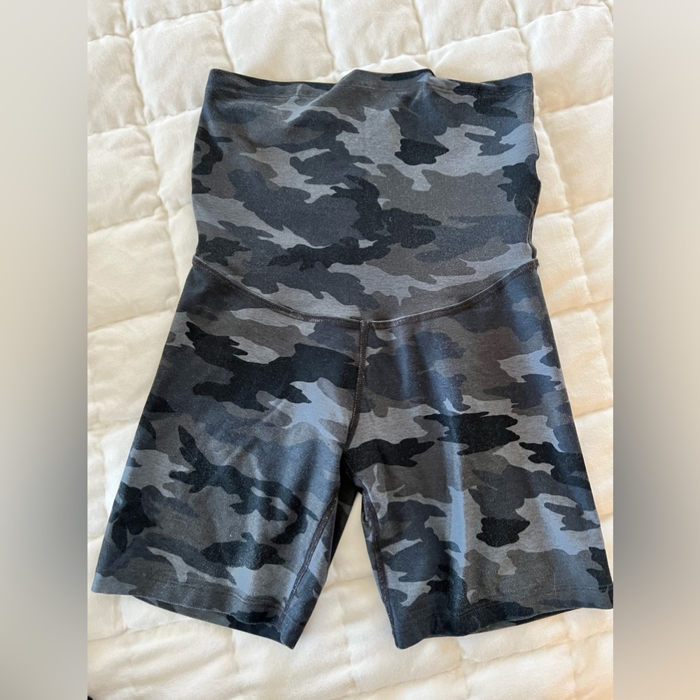 Beyond the Bump Black & Gray Camo Bike Shorts
